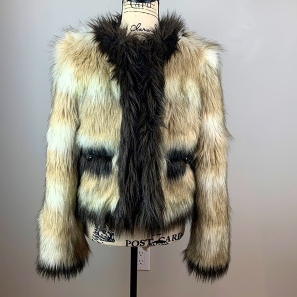 Rare HTF Lanvin X H&M Collaboration Faux Fur Jacket NWOT - Picture 3 of 15